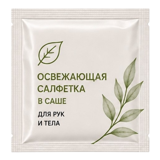 Освежающие влажные салфетки в саше